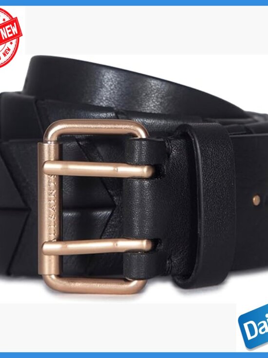1.5 Inch Lacing Leather Belt with Double Prong Buckle Adjustable Sizing main image 5